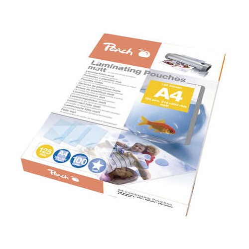 Peach ŽEPKI ZA PLASTIFICIRANJE MAT A4 125um 100/1 510621, (20378864) Cene