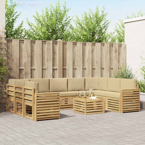  Set vanjskih sofa 10 kom. Bijela i bež Poliester Cijene