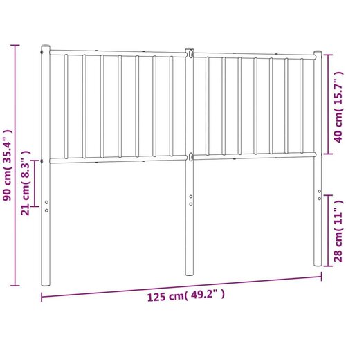 vidaXL Kovinsko vzglavje belo 120 cm Cene