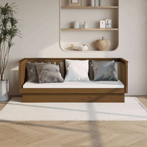  Dnevna postelja medeno rjava 90x190 cm trdna borovina, (20724334) Slike