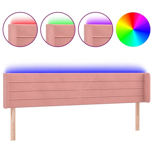 vidaXL LED posteljno vzglavje roza 183x16x78/88 cm žamet, (20932172) Cene