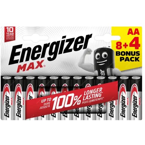 Energizer Alkalna baterija Max LR03 (AA) 8+4 gratis Slike