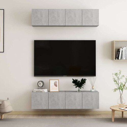 vidaXL TV ormarići 4 kom siva boja betona 60 x 30 x 30 cm od iverice Cijene