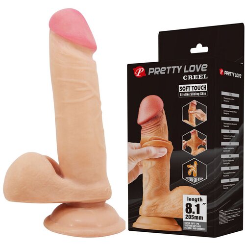  Dildo Sliding skin, 20.5cm, Boja kože Slike