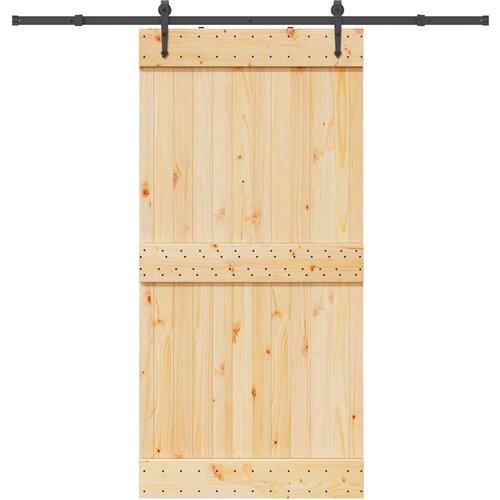 vidaXL Drsna vrata s kompletom vodil 100x210 cm trdna borovina Cene