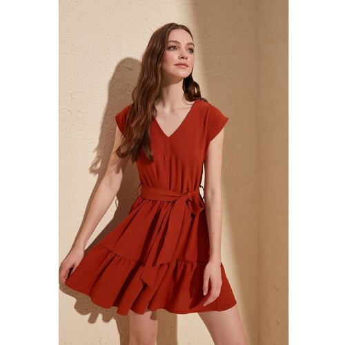Trendyol Ženska haljina Basic brown | tamnocrvena | pink Slike