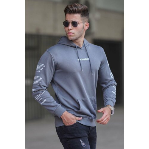 Madmext Sweatshirt - Gray - Regular fit Slike
