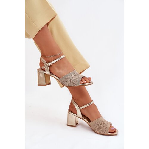 Boto Women's Sandals With Block Heel Gold Sarena Cijene