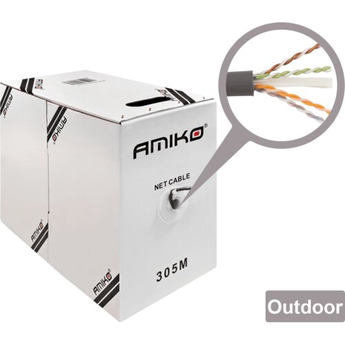 Amiko Mrežni FTP kabel, CAT5e, OutDoor, 305 met. - CAT5e FTP Outdoor 305m Cijene
