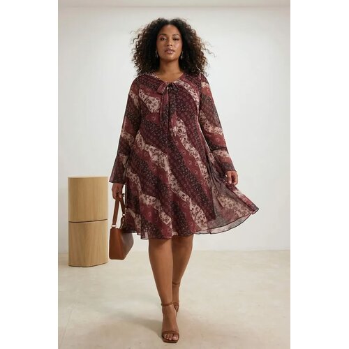 Trendyol ženska haljina Tbbaw26Ah00064, bordo Cene