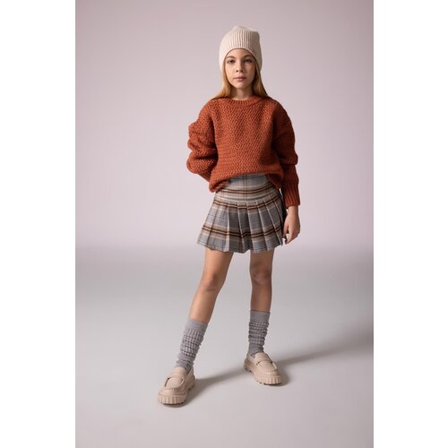 Defacto Girl's Checkered Pleated Skirt Slike