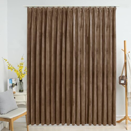 vidaXL Zavjesa za zamračivanje s kukama baršunasta bež 290 x 245 cm Cijene