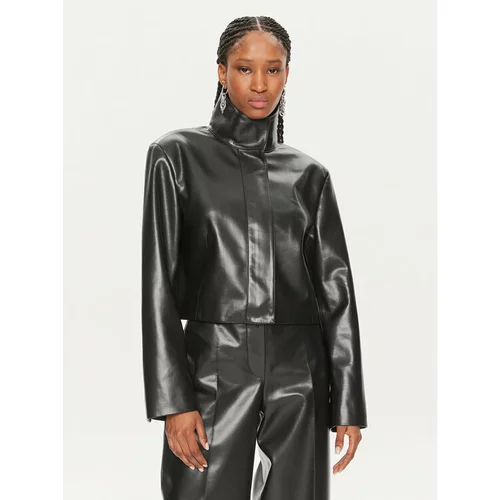 Calvin Klein Usnjena jakna K20K207975 Črna Regular Fit