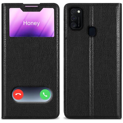 Cadorabo Ohi&scaron;je, združljiv s Samsungom v kometu Black - Za&scaron;čitni pokrov z magnetnim zapiranjem, stoječo funkcijo in dvema gledanjem oken, (20694173) Cene
