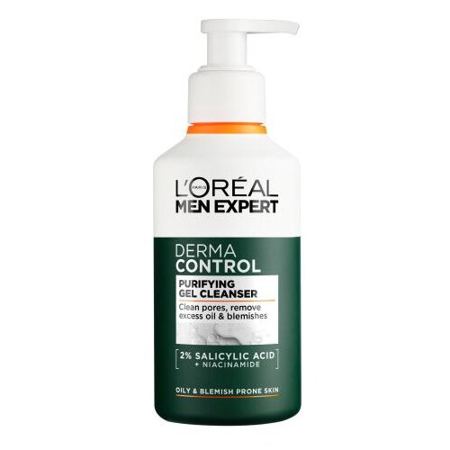 L&amp;acute;Or&amp;eacute;al Paris Men Expert Derma Control Purifying Gel Cleanser gel za či&amp;scaron;ćenje lica masna 260 ml za mu&amp;scaron;karce Slike