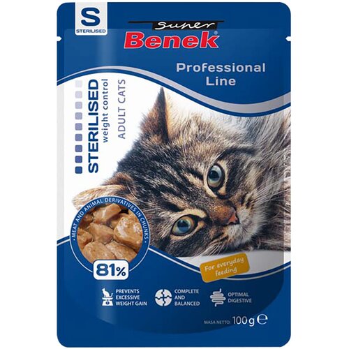 Super Benek Professional Line Sterilized Adult 24 x 100 g - perutnina Cijene