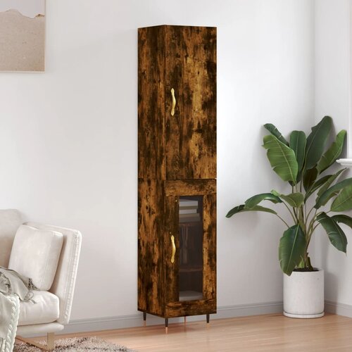 The Living Store Visoka omara dimljeni hrast 34,5x34x180 cm inženirski les - Visoka Omara, (21435693) Slike