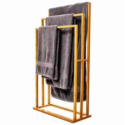 Blumfeldt Stojalo za brisače, 3 palice za brisače, 55x100x24cm, stopničasta oblika, bambus