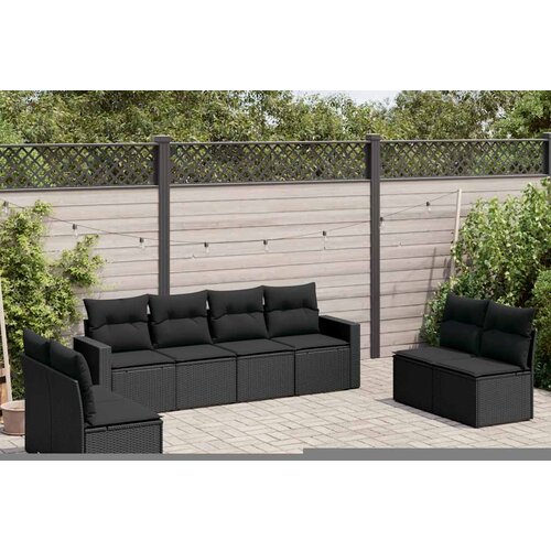  8-dijelni set vrtnih sofa od poliratana s jastucima crni Crna 66 x 62 x 69 cm Slike