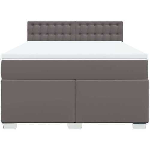 vidaXL Box spring postelja z vzmetnico siva 140x200 cm umetno usnje Cene