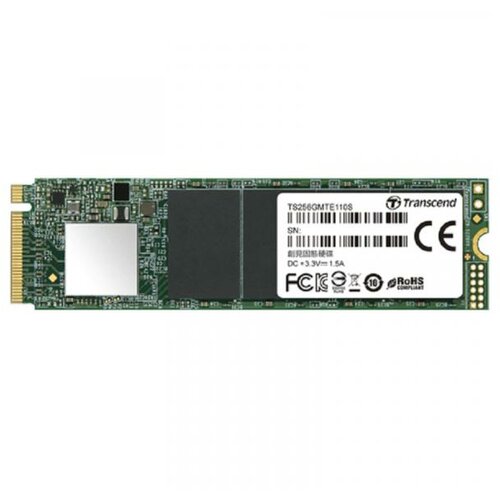 Transcend M.2 256GB SSD NVMe 2280, (PCIe Gen3x4), 3D TLC, DRAM-less, Read 1,800 MB/s, Write 1,500 MB/s 3922218929 Slike