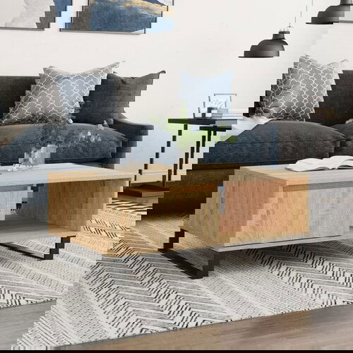 vidaXL Klubska mizica sonoma hrast 90x60x35 cm inženirski les Cene