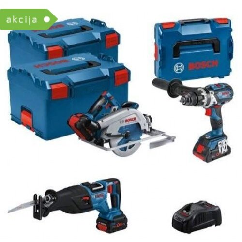 Bosch Professional komplet 3 aku alata GSB 18V-110 C, GKS 18V-68 GC i GSA 18V-28 u L-BOXX-u Slike
