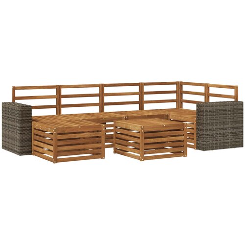  Set vanjskih sofa 7 kom. Prirodna Poliester Slike