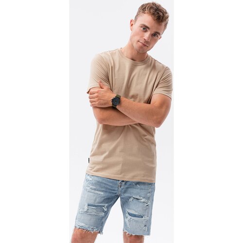 Ombre Majice s kratkimi rokavi Mo&amp;scaron;ka majica (S1370BEIGE) pisana Slike