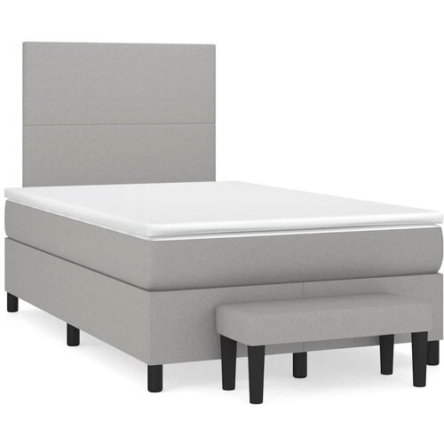  Krevet s oprugama i madracem svjetlosivi 120x190 cm od tkanine Slike