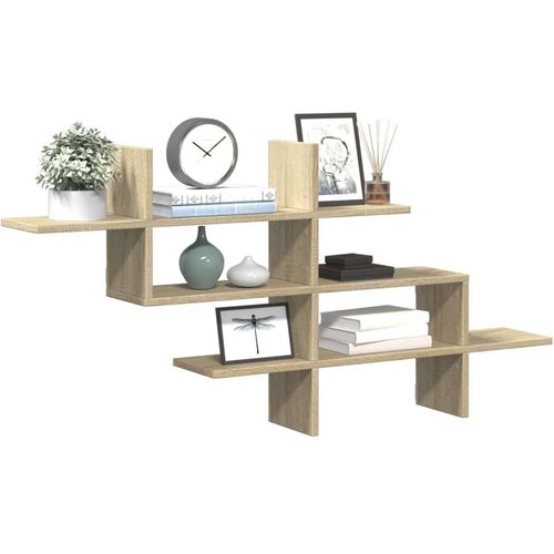 vidaXL Zidna polica boja hrasta 124,5x18x60,5 cm konstruirano drva Cene