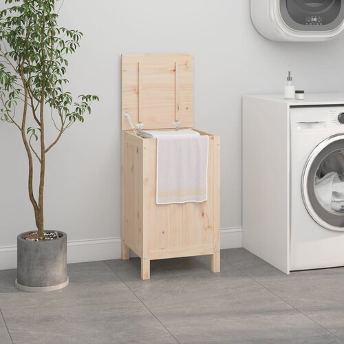 VidaXL Zaboj za perilo 44x44x76 cm trdna borovina Slike