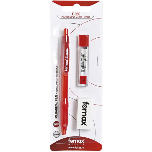 Olovka TEHNIČKA 0,5 MM GRIP T-050 PLUS MINE PLUS GUMICA FORNAX SORTIRANO BLISTER!! Cijene