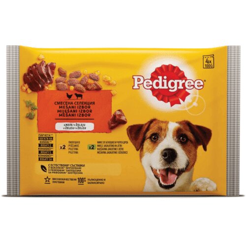 Pedigree Kesica Adult Piletina i Jagnjetina 4x100 g - 52-kg Cene