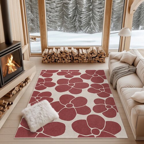 Mila Home Rdeča pralna preproga 60x100 cm Red Meadow &amp;ndash; Slike
