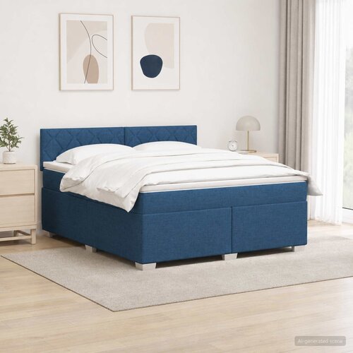  Krevet s box springom, madracem i LED-om Plava 140 x 190 cm Cene