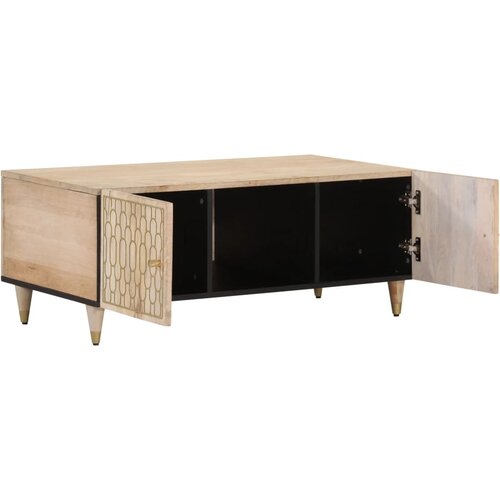 Maison Chic Klubska mizica - kavna mizica - Nizka mizica 100x54x40 cm trden mangov les, (21754161) Slike