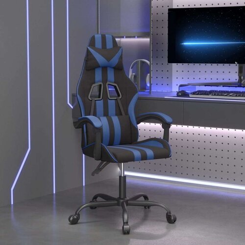  Vrtljiv gaming stol črno in modro umetno usnje, (21377246) Cene