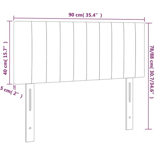  LED uzglavlje crno 90x5x78/88 cm od tkanine Slike