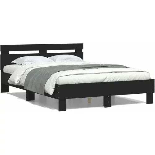 vidaXL Okvir za krevet s uzglavljem crna 120x200 cm konstruiranog drva