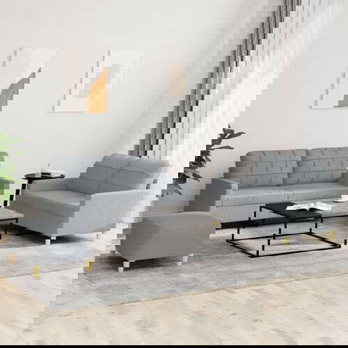 VidaXL 3-dijelni set sofa s jastucima svjetlosivi od tkanine Slike