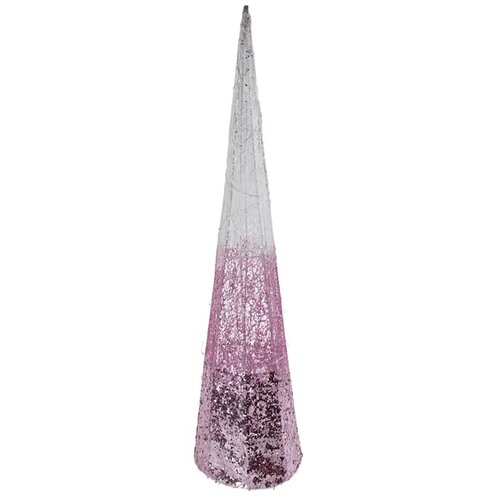 Festa shiny cone, jelka, svetlucava, roze, LED, 60cm Slike