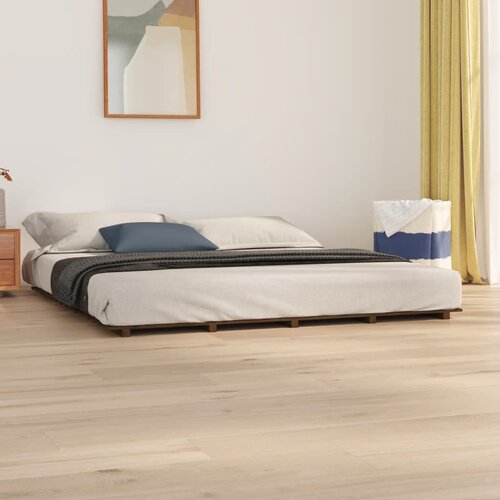 VidaXL Posteljni okvir medeno rjav 180x200 cm trdna borovina Slike