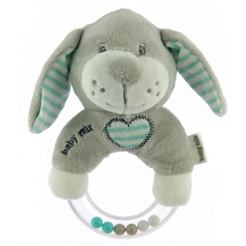 Baby Mix Plišana zvečka Pas Grey & Mint Cene