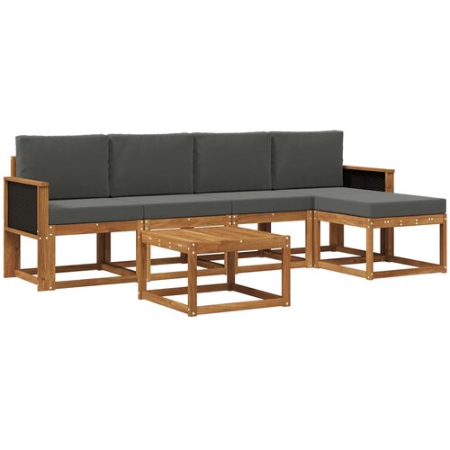  Set vanjskih sofa 6 pcs Prirodna i antracit Poliester Slike