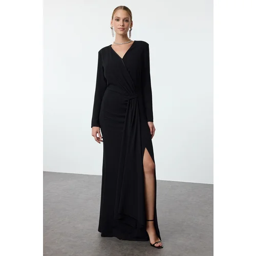 Trendyol Black Woven Long Elegant Evening & Graduation Dress