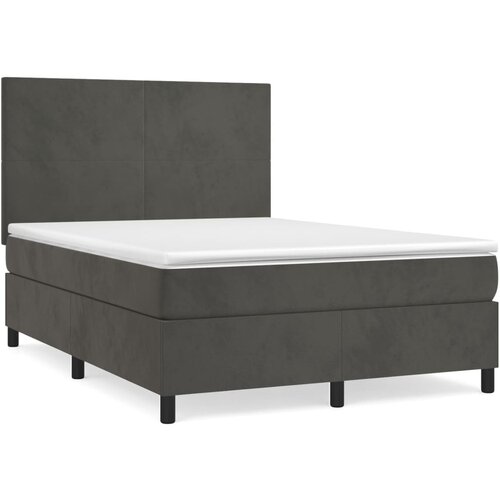 Maison Chic Box spring postelja - Vzmetna postelja z vzmetnico temno siva 140x200 cm žamet SL15064, (21901900) Cene