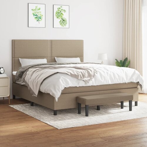  The Living Store Box spring postelja z vzmetnico taupe 160x200 cm blago - Box Spring Postelja, (21515010) Slike