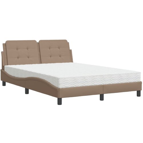 vidaXL Krevet s madracem boja cappuccina 120 x 200 cm od umjetne kože Cijene