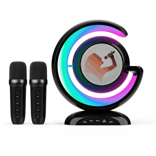  Aku. 2000mAh FM karaoke zvočnik Bluetooth 5.3 2x mikrofon LED RGB Cene